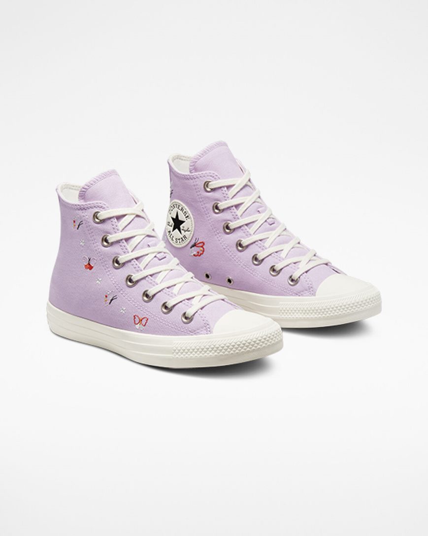 Tenisi Inalti Dama Converse Chuck Taylor All Star Butterfly Wings Violet Negrii | RO QHIEO214